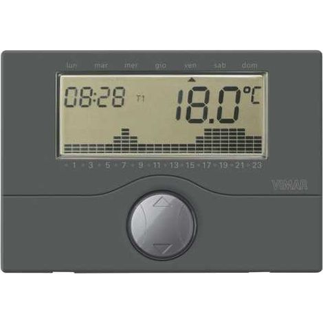 01910.14 Cronotermostato a Batteria Parete Antracite