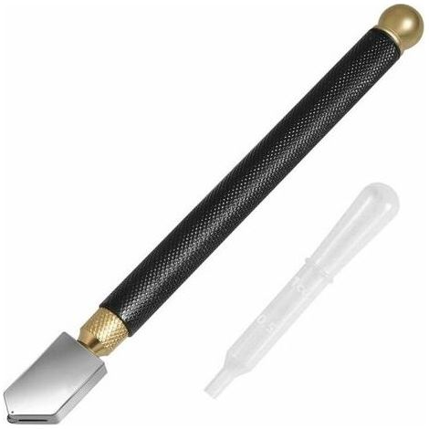Kaelt - Coupe-verre professionnel, outil de coupe de verre, coupe-verre en carbure de tungstène huilé, coupe le verre, le miroir, le carrelage et le vitrail de 3 à 12 mm (1/5)