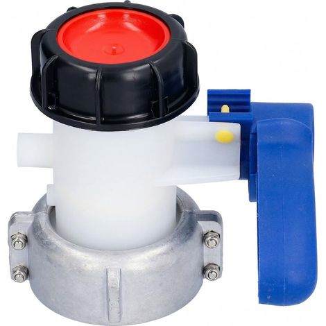 Vanne pour cuve IBC, DN50 (75 mm) à filetage grossier – Vanne de remplacement en ABS et alliage d'aluminium pour cuves IBC et fûts de produits chimiques. (1/5)