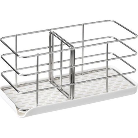 Porte-éponge en Acier Inoxydable, Multifonctionnel pour évier de Cuisine, Organisateur d'évier, Plateau égouttoir à Vaisselle, Porte-Savon, Panneau de Suspension réglable (1/5)