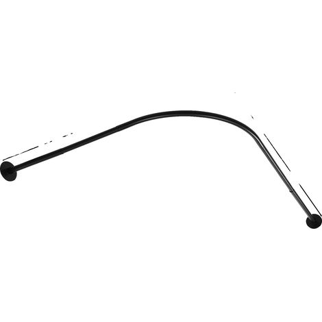Tringle de Rideau de Douche en L, Design Ajustable, Montage Mural, noir (1/2)