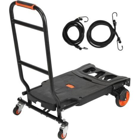 Remorque à plateau portable multifonction pliable avec 2 sangles pour usage domestique (1/5)