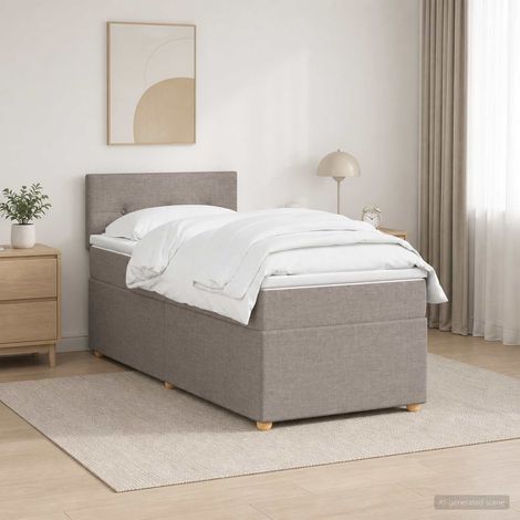 Cama box spring con colchón con tiras LED Topo 80 x 200 cm Tela (1/5)