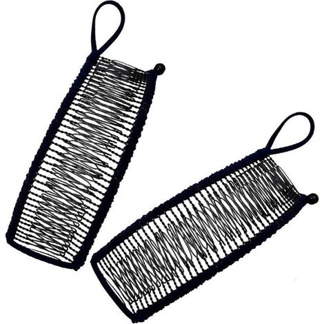 Fermaglio per capelli vintage nero a forma di banana – pettine doppio retrattile a 30 denti, accessorio per capelli realizzato in plastica morbida e resistente (1/4)