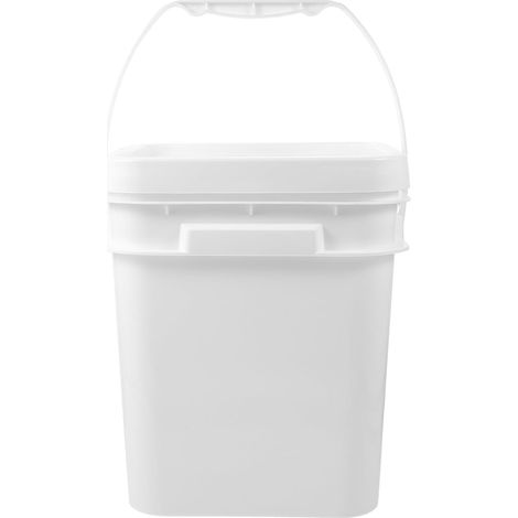 Seau de Peinture Blanc et Stockage Sécurisé en PP Léger 10l avec Couvercle et Poignée, Bac de Rangement Multifonction pour Peinture à Huile (1/5)
