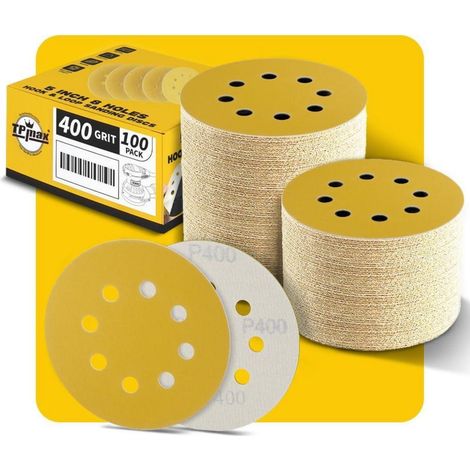 Schleifscheiben 125mm 8 Loch 400 Körnung Klett 100 P 400 - 100 Pack (1/5)