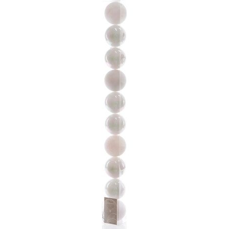 Boule noel plastique blanc irise brillant/mat/paillettes d6 x10