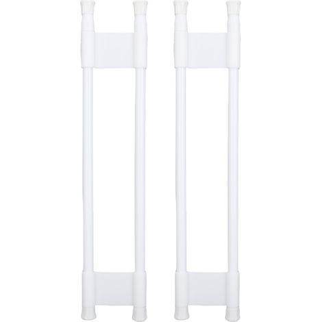 Ortviai Barre de Réfrigérateur pour Camping-car – 2 pièces, réglable 40–70 cm, double rangée, blanc, PVC/métal (1/5)