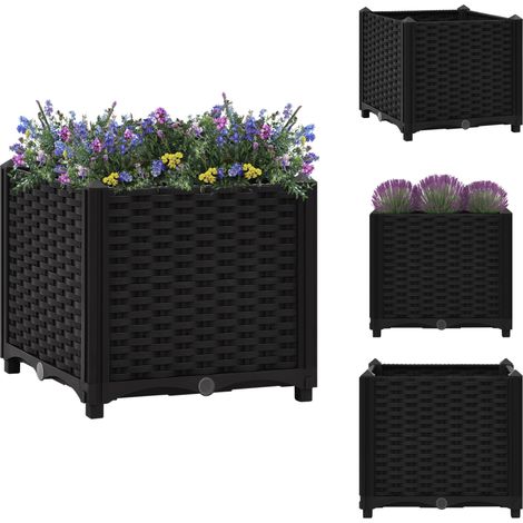 Lit surélevé 40x40x38 cm Polypropylène - Jardin - Pots De Fleurs - Jardinière - Bac De Culture - Plante (1/5)