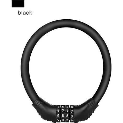Antivol Velo, Cadenas de velos Cable Antivol pour Vélo Scooter Motos Portail Vélo avec 4 Chiffres Intelligente Code-Noir (1/4)
