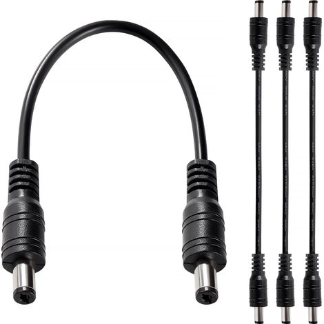 4 Pièces 20cm 22AWG 5.5mm x 2.1mm Mâle à Mâle Câble d'alimentation, Câble D'extension Alimentation, Connecteur Cordon, pour Caméra de Sécurité Bande LED (1/5)
