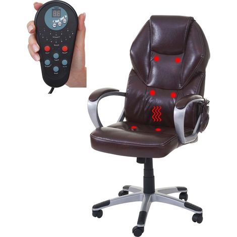 [NEUWERTIG] Massage-Bürostuhl HHG-753, Drehstuhl Chefsessel, Heizfunktion Massagefunktion Kunstleder bordeaux (1/5)