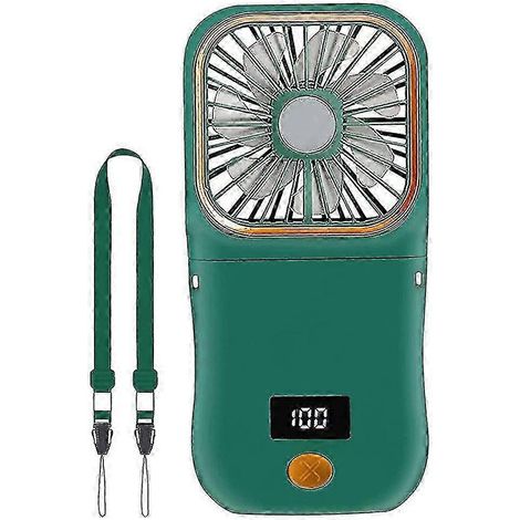 Mini ventilateur portable, ventilateur rechargeable sur batterie 3000 mAh, 3 vitesses, support pour téléphone et adaptateur secteur inclus. (1/5)