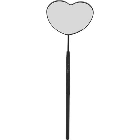Miroir à Cils en Forme de Cœur Professionnel Portable en Acier Inoxydable pour Extensions de Cils Noir (1/5)