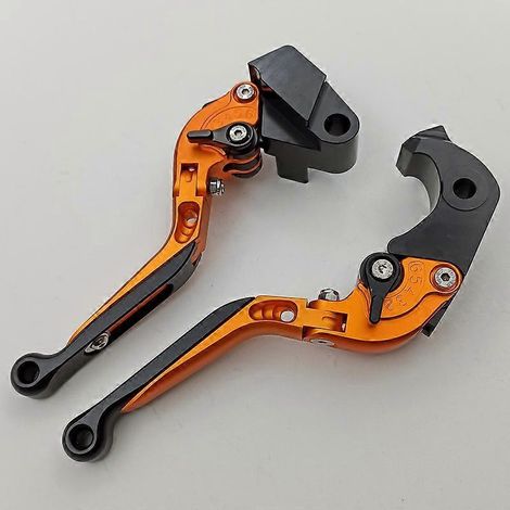 Convient aux Kawasaki Z1000SX 17-19 ans, levier de frein, d'embrayage et de réglage du klaxon modifiés, poignée en alliage (orange) (1/5)