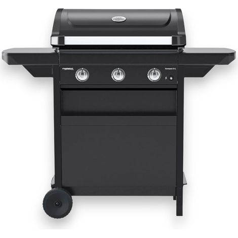 Barbacoa de gas 3 fuegos horno de acero con termómetro y estantes abatibles COMPACT 3L