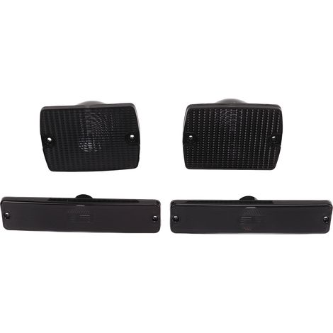 4-teiliges Gehäuse für Seitenmarkierungsleuchten und Blinker (Teilenummer 56001378), Ersatz für Jeep Wrangler YJ, Rauchschwarz (1/5)