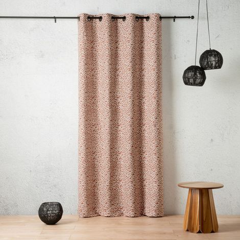 Rideau d’ameublement "Marsala" 140 x 260 cm motif tacheté - 140x260cm - Rouge (1/2)