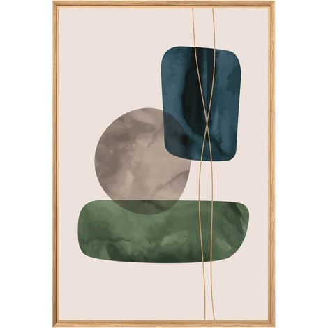 Tableau mural encadré géométrie 65x97 cm - Tableau Mural Décoratif - Image Encadrée Imprimée en HD - Impression 65x97 cm sur Fibres de Bois FSC - Finition Mate - Fabriqué en France (1/5)