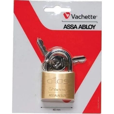 Vachette Lucchetto Atlas Ottone Satinato 40 mm Compatto