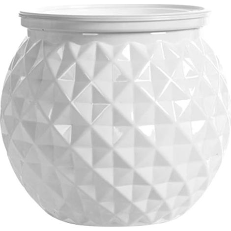 Set mit 2 Mini-Blumentöpfen mit Selbstbewässerung, transparente Kunststoff-Blumentöpfe, selbstbewässernde Becken für die Innendekoration – Weiß