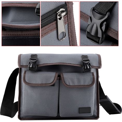 Sac à outils, sac bandoulière multifonctionnel, sac de réparation renforcé, grand sac en toile, sac pour appareils électroménagers, sac d'installation de climatiseur (petit format) (1/5)