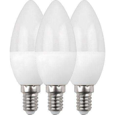 3er-Pack LED-Kerzenlampen E14, 6 W (entspricht 40 W), 470 lm, 15.000 h Lebensdauer, Primer
