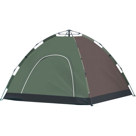 Tente de camping 2 personnes avec sac de transport, crochets pour lampe et poches de rangement, 210 x 210 x 135 cm
