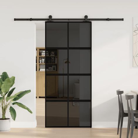 Maison Exclusive - Puerta corredera herrajes 90x205 cm vidrio tem