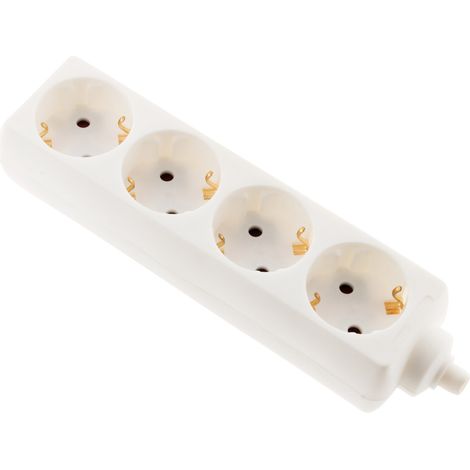 Multiprise 4 prises Schuko 16A sans câble - Blanc - Zenitech (1/4)