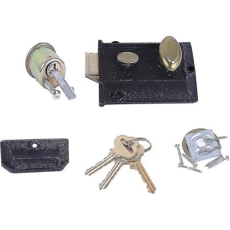 Serrure de porte extérieure à ressort vintage, serrure en fonte, serrure antivol durable (1/2)