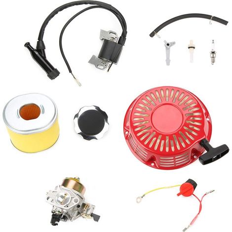 Ejoyous 9 Stück Vergaser + Seilzugstarter + Zündspule + Luftfilter Tune Up Kit für GX340 GX 390 5 PS Motor (1/5)