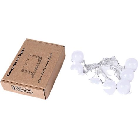 10 x Éclairage miroir LED, intensité variable, 6000 K, IP65, pour coiffeuse (1/5)