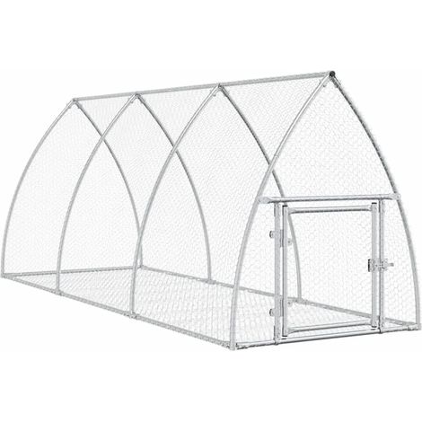 Cage à lapin argenté 300 x 105 x 120 cm acier galvanisé argent