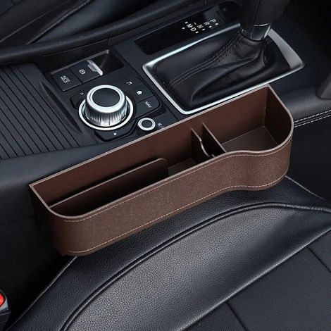 1 Organisateur de siège auto, compartiment entre sièges, rangement téléphone portefeuille pièces, ABS antidérapant, universel (1/5)