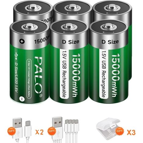 Batterie Lithium-ion Rechargeable, Chargement USB, Convient pour Réchaud à Gaz/Chauffe-eau (1/2)