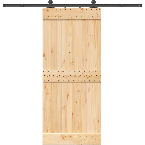Puerta corredera con herrajes madera maciza de pino 90x210 cm vidaXL (1/5)