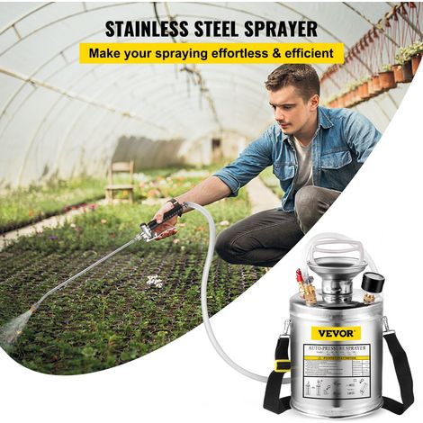 Pulvérisateur Inox 4L Brumisateur Jardin pour Plante pour Jardinage Domestique et Nettoyage au Sol (1/5)