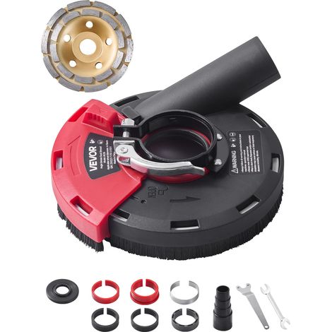 Capot de Protection pour Meuleuse d'Angle 100-125 mm Capot Anti-poussière pour Meuleuse Angulaire, avec 6 Rondelles de Serrage, Meule 125 mm, Protection pour Meulage de Surfaces en Bois, Béton (1/5)