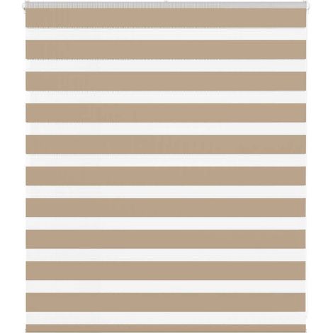 Doppelrollo Sandbraun 130x100 cm Stoffbreite 125,9 cm Polyester