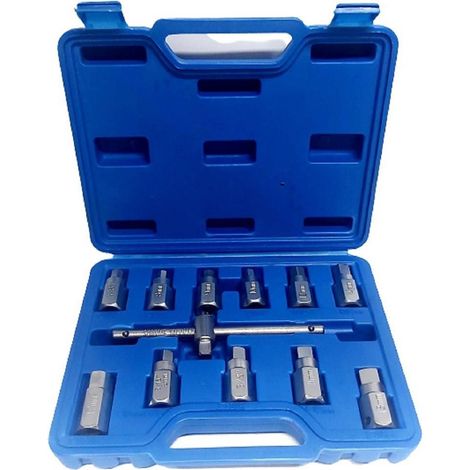 Trade Shop - Chiave Del Carter Quadrato Ed Esagonale Set 12 Pezzi Chiavi Universali A Bussola - (1/5)