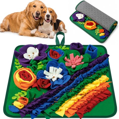 Alfombra olfativa para perros, alfombra olfativa interactiva para perros, juguete interactivo para la estimulación mental, antiaburrimiento, entrenamiento olfativo, tejido polar antideslizante, 50 × 5 (1/5)