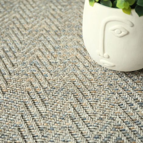 Moquette Tissé plat Java Chevron grège - 4m x 1m (1/5)