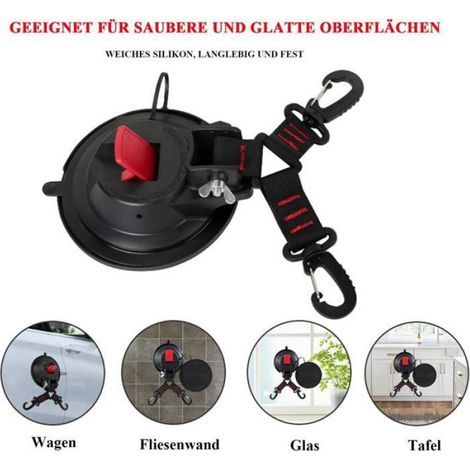 Ventouse D'ancrage - Capacité 12 Kg Par Unité - Compatible Sur Surfaces Lisses Non Poreuses - Pour Auvents Tentes Bâches Véhicules - Lot De 2 (1/4)