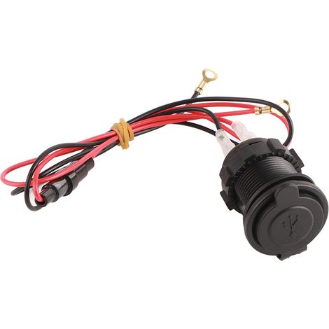 Chargeur double USB pour moto 12 V avec voltmètre numérique et charge rapide, compatible avec téléphones portables, tablettes et GPS (rouge) (1/5)