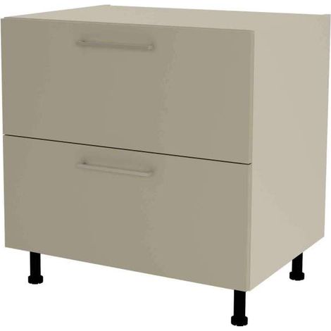 Mueble de cocina bajo cacerolero en gris cream y vison. 85 cm(alto)80 cm(ancho)60 cm(largo)