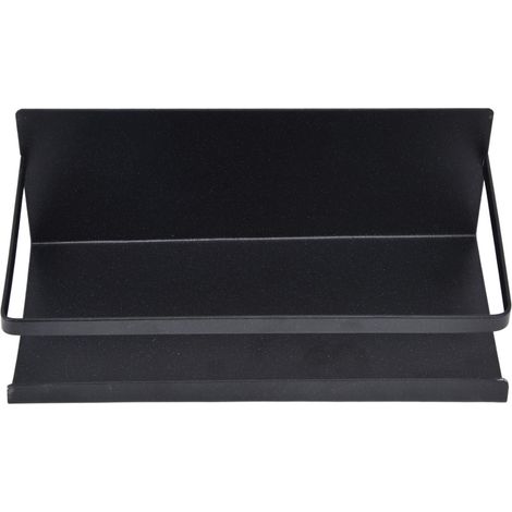 Küchenregal, platzsparendes Gewürzregal, magnetischer einstöckiger Organizer aus Eisen zur Aufbewahrung, Schwarz (1/5)