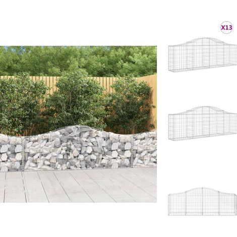 Blumentöpfe & Pflanzgefäße - Living Gabionen mit Hochbogen 13 Stk. 200x30x60/80 cm Verzinktes Eisen (1/5)