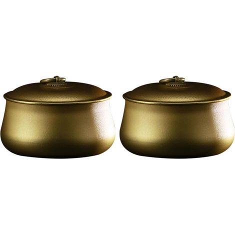 Lot de 2 boîtes à thé rondes en métal 125 g hermétiques et (1/5)