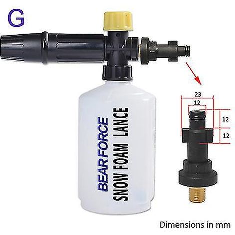 Schaumpistole für die Autowäsche, Schaumkanone, Schaumgenerator kompatibel mit Kärcher, Kranzle, Interskol, Elitech, Huter, Gerni und Stihl Hochdruckreinigern (weiß). (1/5)